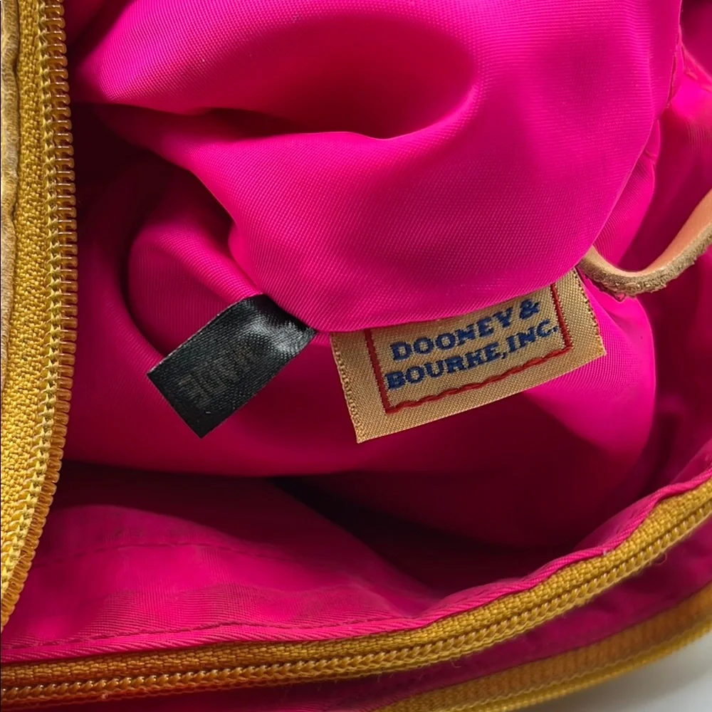 Dooney & Bourke Fabric Duck Hobo Butter Yellow White Shoulder Bag Pebbled Finish - Picture 11 of 13